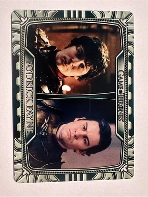 Juego de Tronos 2024 Legends Of Realm T17 Podrick Payne entonces y ahora metal Foto 1 de 4