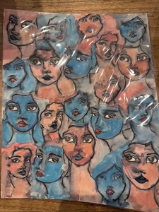 Faces Abstract Watercolor Original, Abstract , Andrew’s Art Trans Pride - Picture 1 of 3