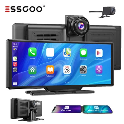 ESSGOO 4K HD 10,26'' Dashcam Autoradio Apple Carplay Android Auto Bluetooth NAVI FM AUX