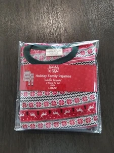 2 Pc Holiday Family Pajamas Set Girls L (10/12) By Bobbie Brooks PJ'S  - Picture 1 of 5