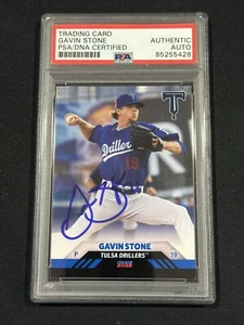 2022 Signed Gavin Stone Tulsa Drillers Autographed Team Card #22 Dodgers PSA COA - Picture 1 of 2