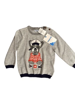 Novo com etiquetas Mayoral bebê menino criança tira manga longa marinheiro francês 18 meses - Imagem 1 de 4