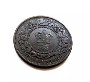 1861 NEU BRAUNSCHWEIG ONE CENT VICTORIA D.G. MÜNZE - Bild 1 von 3