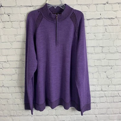 ROBERT GRAHAM Men's Purple Jovanni Heathered Merino Wool Sweater Size XL - Image 1 of 4
