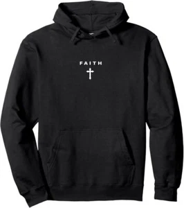 Christian Minimalist Religious Christ Faith and Cross Pullover Hoodie - Picture 1 of 7