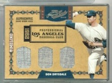 2008 Panini Prime Cuts Don Drysdale Timeline Triple Jersey Relic #'ed 01/10