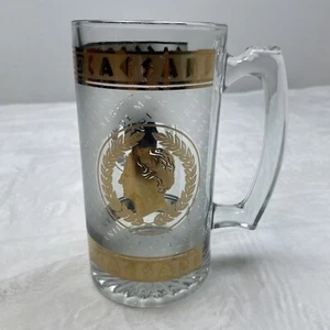 Vintage Caesar's Palace Heavy Glass Beer Stein Mug Frosted Bar Display Casino - Picture 1 of 12