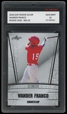 WANDER FRANCO 2018 / '18 LEAF SILVER 1ST GRADED 10 ROOKIE CARD RC TAMPA BAY RAYS