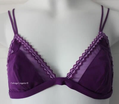NWT LA PERLA 002525 "Neo Goth" Soft Cup, Wireless, Triangle Bra, Purple, 34B - Image 1 of 4