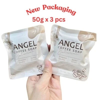 Angel Coffee Scrub Soap Brightening Smooth Skin Face Body Exfoliate Herbs 50gx3 - Image 1 of 4