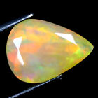 3.53 ct Eye-popping Pear (14 x 10 mm) Un-Heated Ethiopia Rainbow Opal Gemstone