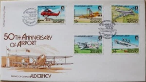 Alderney Stamps: "Alderney Airport - 50th Anniversary" - First Day Cover 1985 - Picture 1 of 1