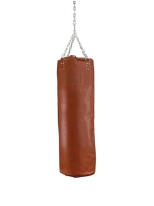 Boxsack Leder 120 cm ungefüllt braun, Kickboxen, Boxen, Muay Thai, Karate, MMA - Bild 1 von 2