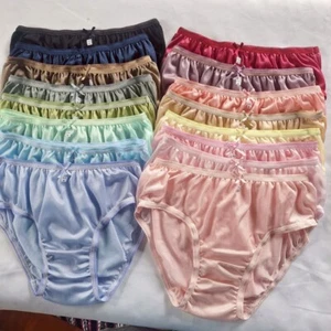 16pc Underwear Nylon Bikini Panties Light Silky Soft Smooth Briefs Hip 34"-38" L - Picture 1 of 16