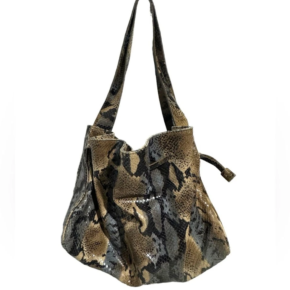 Bolso de Hombro Ann Taylor Cartera Cuero Piel de Serpiente Estampado Animal Excelente Con Y2K Foto 1 de 4