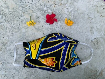 Colorful Floral, Woman's Face Mask, Washable, Breathable, One Layer Thin Cotton - Image 1 of 4