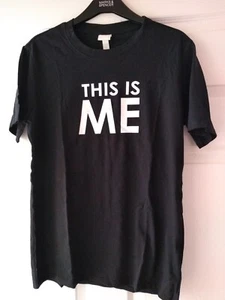 H&M 🖤 Camiseta Negra Manga Corta 'This Is Me' - Talla S 8/10 - Imagen 1 de 6