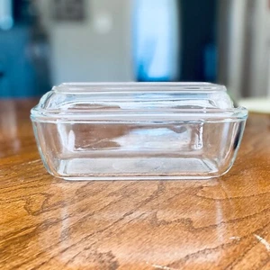 Arcoroc France Refrigerator Glass Dish w Lid Butter Ribbed Vintage - Picture 1 of 6