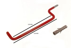Colgador de herramientas de almacenamiento de gancho de pared rojo con tapones Rawl con paquete talla 6 - Imagen 1 de 1