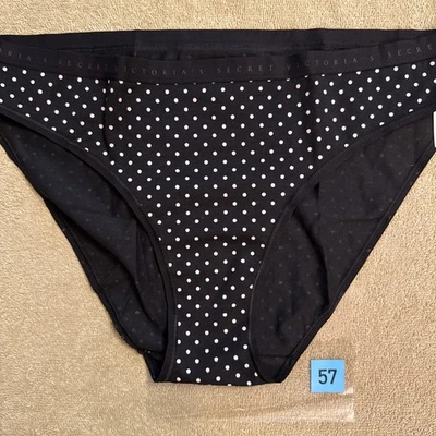 Victoria’s Secret Large Black Polka Dot Cotton Bikini Panties - Image 1 of 4