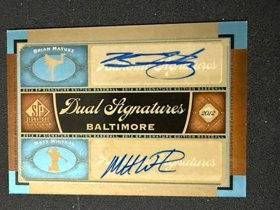 2012 SP Dual Signatures Brian Matusz Matt Wieters automático #BAL 13 Baltimore Orioles Foto 1 de 2