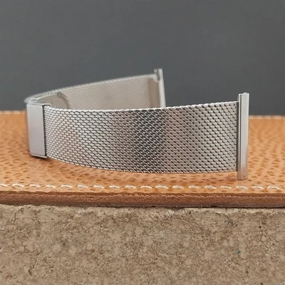 Correa de reloj vintage de 22 mm 21 mm 20 mm JB Champion malla de acero inoxidable años 60 sin usar Foto 1 de 4