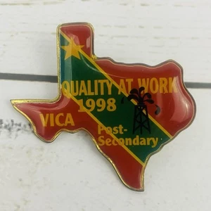 Pinback vintage 1998 Texas VICA Vocational Industrial Clubs of America - Imagen 1 de 4