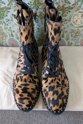 Sam Edelman 258691 Womens Jennifer Leopard Print Combat Boots Size 9.5M - Image 1 of 4