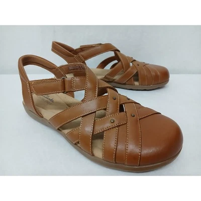 Clarks Women's Size 10M Brown Leather Strappy Fisherman Sandals 26177123 - Image 1 of 4