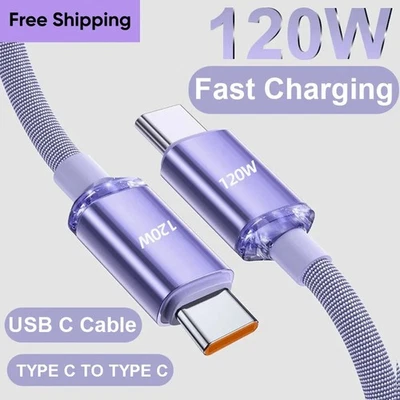Pack of 3 120W Type C Cable Super Fast Charger Cord Quick USB C Charging Cables - image 1 of 4