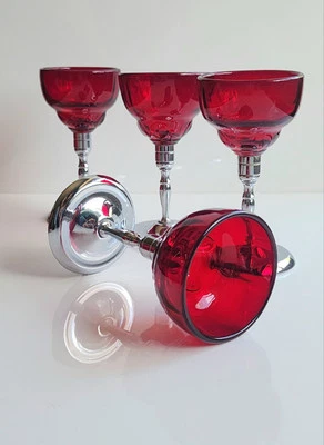 Martinsville Ruby Red Cordials Set Of 4 - Image 1 of 3