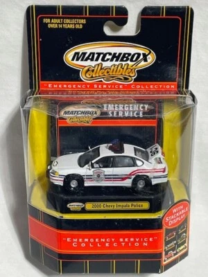 Matchbox Collectibles EMERGENCY SERVICE 2000 Chevy Impala Police, White, 1/64 - Image 1 of 2