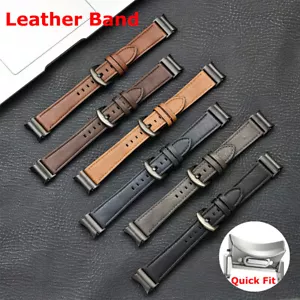 For Samsung Galaxy Watch 6 5 4 44mm 6 Classic 43 47mm Leather Band No Gaps Strap - Afbeelding 1 van 22
