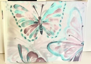 BLUE & LAVENDER BUTTERFLIES IN FLIGHT PEVA SHOWER CURTAIN SPRINGTIME GARDEN - Picture 1 of 7