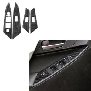 Cubierta de panel elevador de ventana de fibra de carbono negro para Mazda 3 2010-2013 4 piezas - Imagen 1 de 4