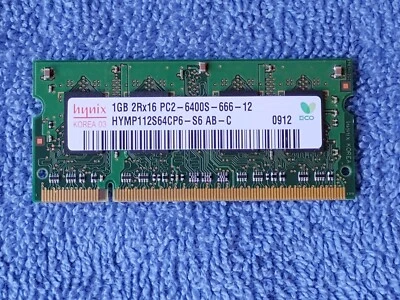 Hynix 1GB PC2-6400 DDR2 Laptop Memory [Part# HYMP112S64CP6-S6] - Image 1 of 2