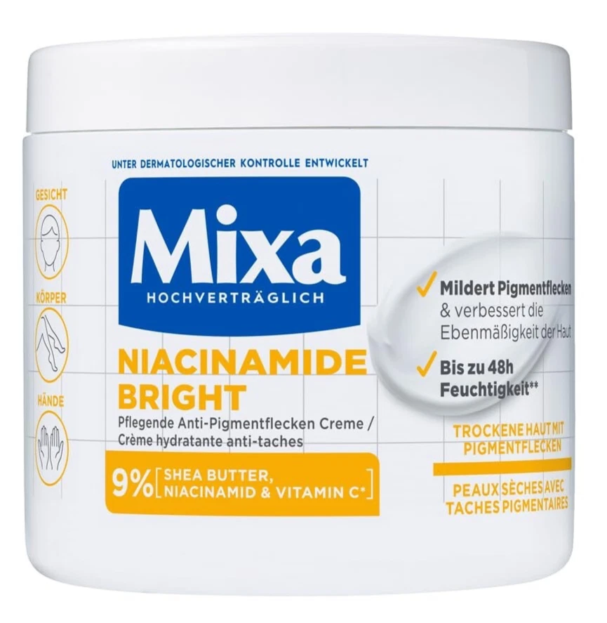 ✅Mixa Niacinamide Bright Creme Anti-Pigmentflecken Körpercreme Bodylotion 400ml✅