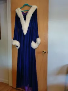 Women's blue velvet medieval/early renaissance dress and hat - Picture 1 of 2