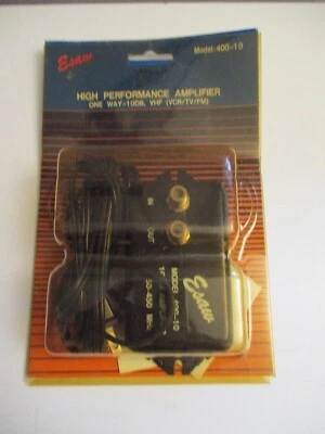 TV VCR Amp One Way High Performance 10dB Signal Amplifier UHF VHF FM Radio Nos! - Image 1 of 3