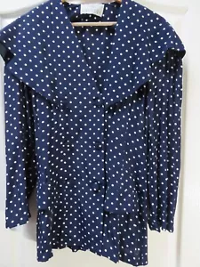 Gallery 80s Vintage Blouse Jacket Top Size 14 Polka Dot Sailor Collar  Nautical - Picture 1 of 4