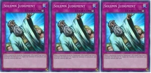 *** 3X SOLEMN JUDGMENT 3X *** MINT SUPER RARE PLAYSET SESL-EN045 YUGIOH!  - Picture 1 of 1