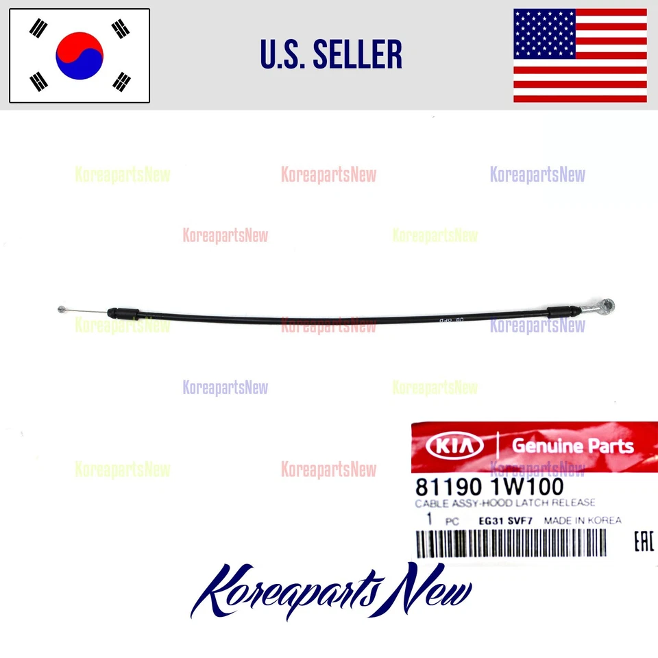 Cable de liberación de pestillo de capó corto 811901W100 ⭐GENUINO⭐ Kia Rio 2012-2017 Foto 1 de 1
