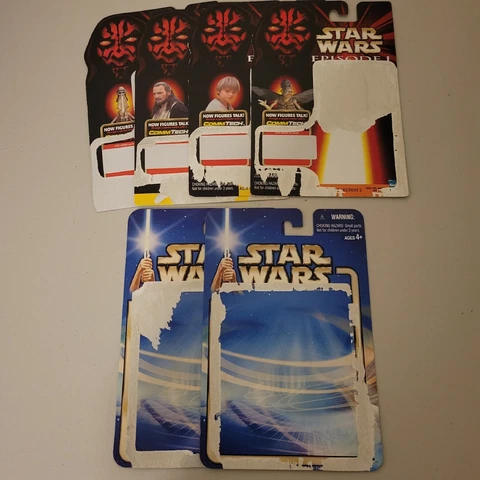 Star Wars Hasbro Episode 1 And Episode 2 Cardboard Card Backs 1998 and 2002 Cover