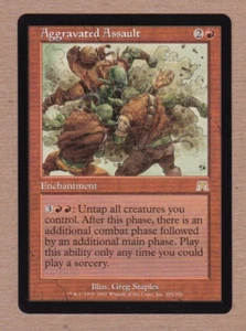 MTG - Aggravated Assault {A} - Onslaught - Rare EX/NM - Single Card - Picture 1 of 2