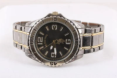 US POLO ASSN GUNMETAL & GOLDTONE USC80244 WRISTWATCH NEW BATTERY  6317 - Image 1 of 4