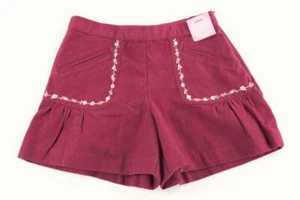 GYMBOREE KIDS GIRLS SUMMER SPRING BURGUNDY RED FLOWER FLARED SHORTS SZ: 4 NWT - Picture 1 of 4