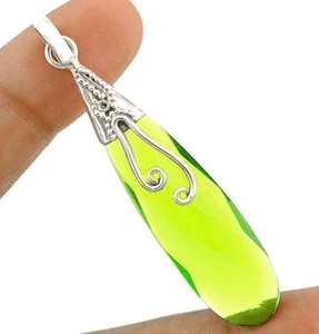 12CT Natural Peridot 925 Sterling Silver Pendant Jewelry @12-5 - Bild 1 von 1