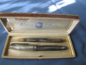 ESTENSE PENNA STILOGRAFICA E MATITA SET VINTAGE GRIGIO SCREZIATO (1) - Picture 1 of 2