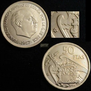 *GUTSE* FRANCO-7, 50 PESETAS 1957*60, PLUS, BRILLO ORIGINAL, SIN CIRCULAR. - Bild 1 von 1