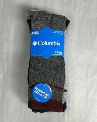 Nuevos calcetines Columbia para hombre 4 pares grises y negros calcetín ropa deportiva informal al aire libre Foto 1 de 4